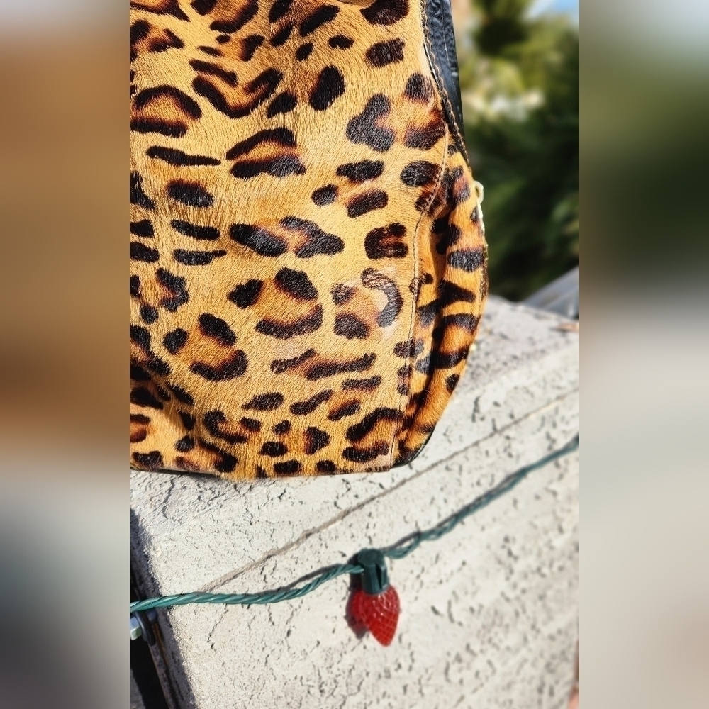 Vintage Marino Orlandi Italian Designer Cheetah‎ Haircalf  Crossbody Bag Purse - Picture 7 of 16
